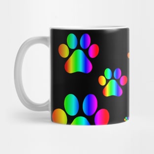 Rainbow Pawprint Pattern Mug